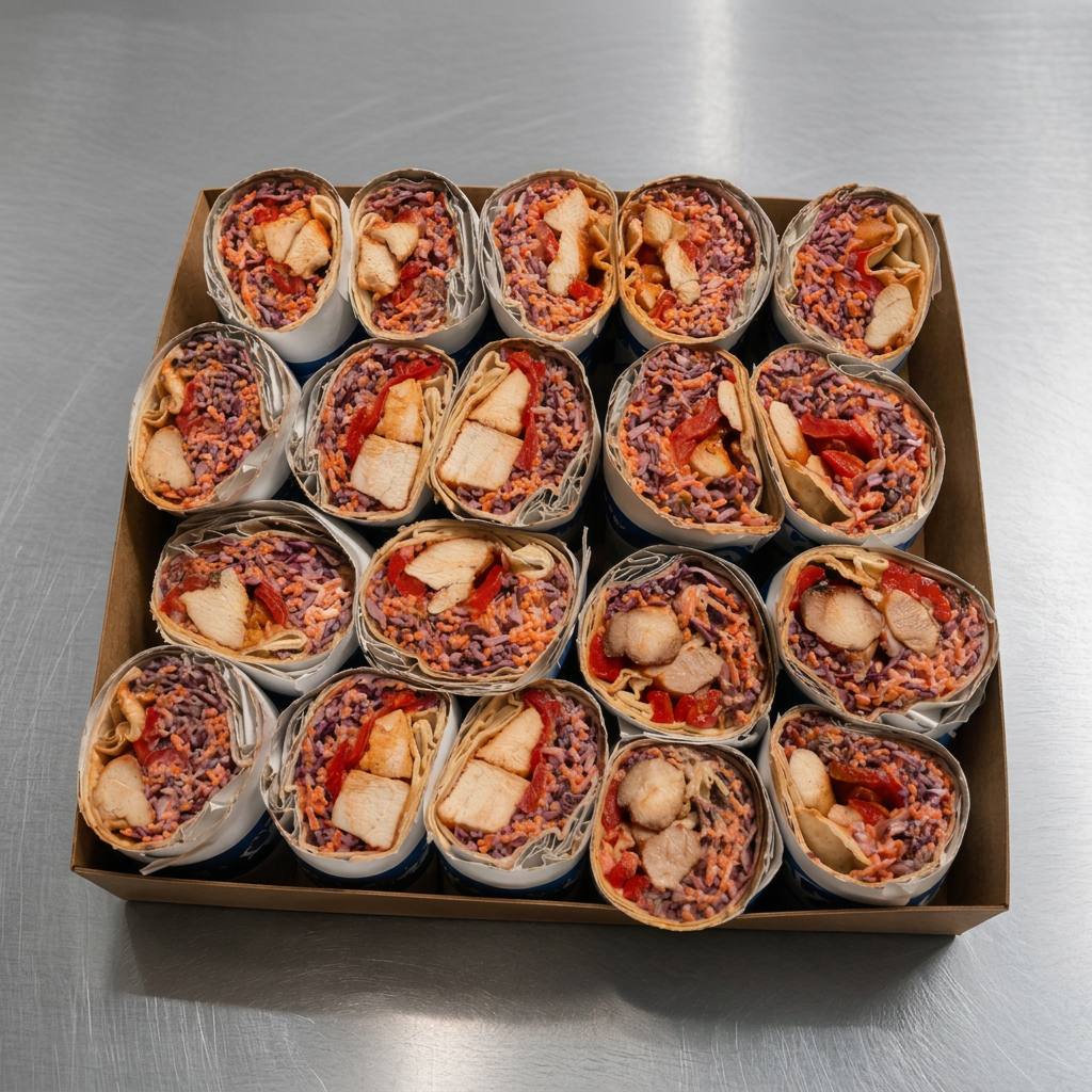 Verse burrito's voor een zakelijke lunch van BON Catering