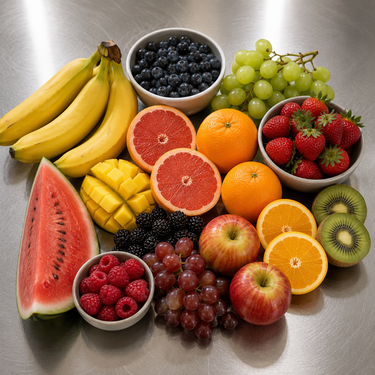 Vers fruit bij het ontbijt op kantoor in Amsterdam van BON Catering